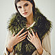 Raccoon fur collar in green. Collars. Forestfox. Family Fur Atelier. Online shopping on My Livemaster.  Фото №2