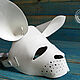 Маска  "White Rabbit". Карнавальные головные уборы. VOLGA - VOLGA изделия из кожи. Интернет-магазин Ярмарка Мастеров.  Фото №2