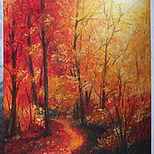Картины и панно handmade. Livemaster - original item Bright autumn forest. Oil painting 30/40. Handmade.
