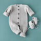 Knitted suit for discharge. Jumpsuit, cap and booties. Gift for newborn. babyshop. Online shopping on My Livemaster.  Фото №2