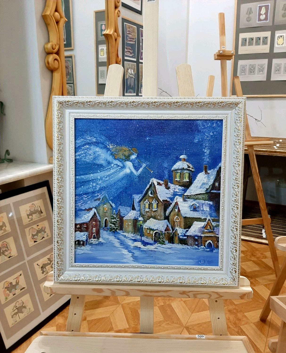 Картина маслом "Ангел над городом" купить в интернет-магазине Ярмарка ...