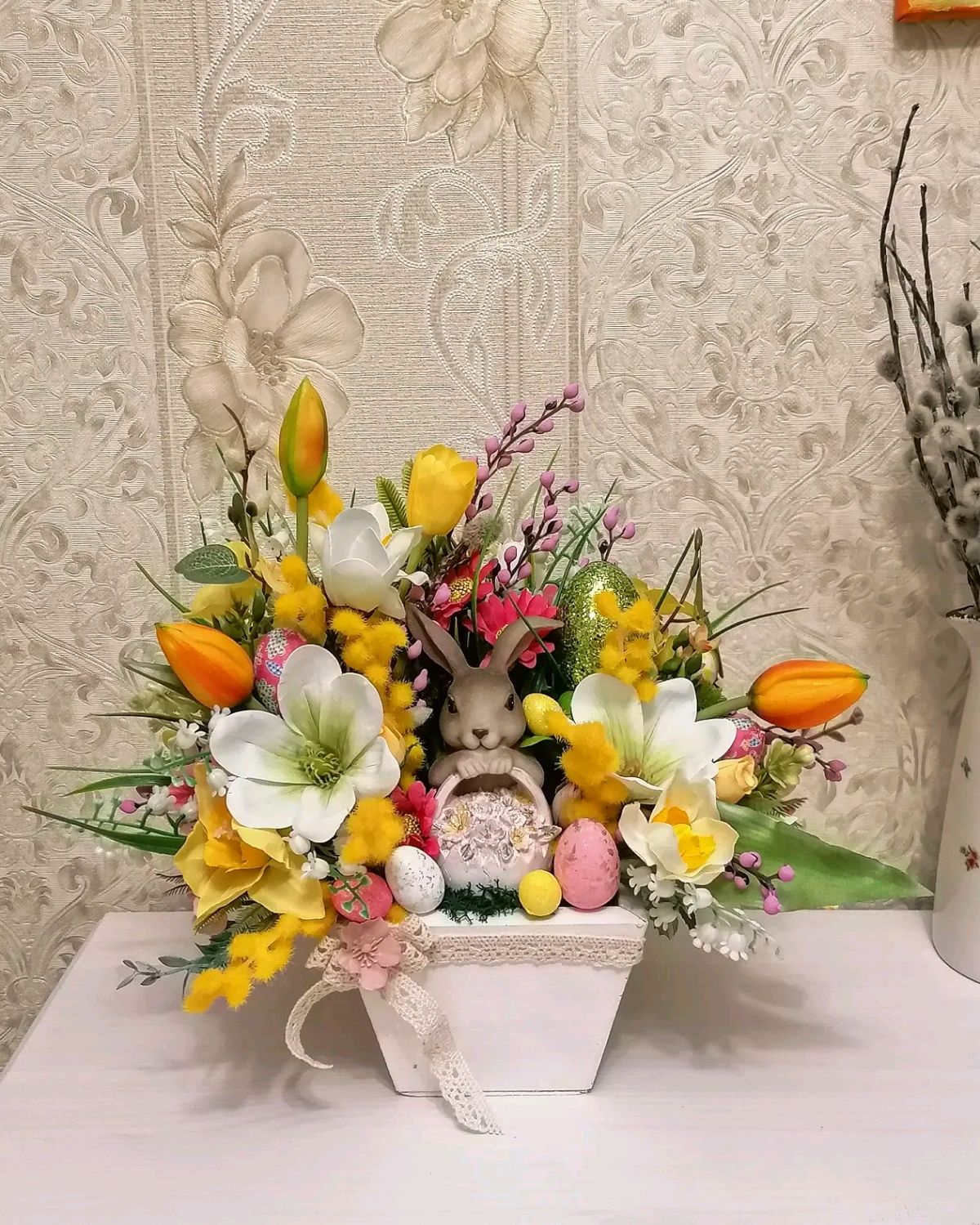 Пасхальная композиция с зайчиком – заказать на Ярмарке Мастеров ...