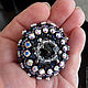 Brooch 'Black Iris' Japanese beads, Swarovski crystals. Brooches. Jewelry and accessories by IRIS. My Livemaster. Фото №4