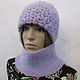 Set - a cap with stars and a snood in pale lilac color. Headwear Sets. Cozy corner (nadejdamoshkina). My Livemaster. Фото №6