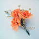 Brooch-pin: Carnations made of natural silk. Brooches. silk fairy tale. My Livemaster. Фото №5