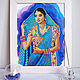 Indian woman painting on a lilac background in oil. Pictures. vettochka. Online shopping on My Livemaster.  Фото №2