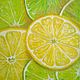Painting lemon and lime Slices hyperrealism on canvas, Pictures, Ekaterinburg,  Фото №1