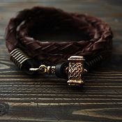 Украшения handmade. Livemaster - original item Bracelet braided: Bracelet leather Thor`s Hammer. Handmade.