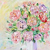 "Чайные розы" - авторская картина маслом с розами