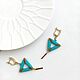 Earrings Classic Triangles Turquoise Gold buy. Earrings. Tatyana Kudryavceva (KroskaBusinca). Online shopping on My Livemaster.  Фото №2