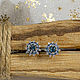 Snowflakes Evening Silver Earrings with Topaz, Stud earrings, Moscow,  Фото №1
