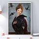 Girl and Raven, painting with a bird, portrait of a girl, Pictures, St. Petersburg,  Фото №1