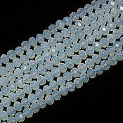 Материалы для творчества handmade. Livemaster - original item Beads 60 pcs Faceted 4/3 mm White Opal. Handmade.