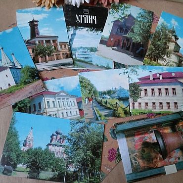 Открытки винтажные ручной работы. Ярмарка Мастеров - ручная работа Открытки винтажные: набор открыток "Углич". Handmade.