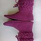 Knitted home boots ( wool color - Camellia ), Slippers, Vyazniki,  Фото №1
