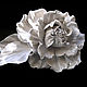 Leather flowers. The leather accessories.Brooch pin flower SILVER ROSE. Brooches. Irina Vladi. My Livemaster. Фото №5