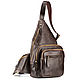 Leather chest bag Apollo (dark brown antique), Classic Bag, St. Petersburg,  Фото №1