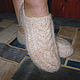 Women's knitted slippers Colour of ecru, Socks, Klin,  Фото №1