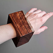Украшения handmade. Livemaster - original item Massive square bracelet made of wood. Handmade.