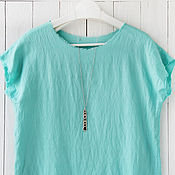 Одежда handmade. Livemaster - original item Light linen blouse with open edges. Handmade.