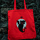 BatCat — red shopper Bag. Shopper. lakotastore. Online shopping on My Livemaster.  Фото №2