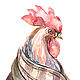 New! Elegant cock in the coat, watercolor, Pictures, Moscow,  Фото №1