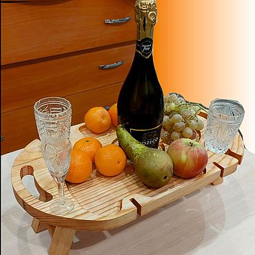 Посуда ручной работы. Ярмарка Мастеров - ручная работа Подносы: Винный столик .. Handmade.