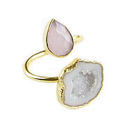 Украшения handmade. Livemaster - original item Rose Quartz Ring, White ring, White-pink ring. Handmade.