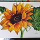 Картина с подсолнухом акварель с  желтым цветком. Картины. Картины от Альбины. Ярмарка Мастеров.  Фото №6