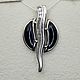 Silver pendant with black onyx and cubic zirconia, Pendants, Moscow,  Фото №1