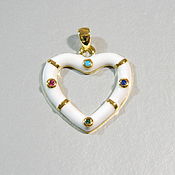 Материалы для творчества handmade. Livemaster - original item Charm pendant zircons,gilding,enamel (Yu, Korea). pc. Handmade.