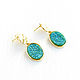 Turquoise earrings with druze agate 'Radiance'shiny earrings. Earrings. Irina Moro. My Livemaster. Фото №5