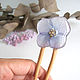 Wooden Beech Hairpin with Hydrangea Flower Lilac Gold, Hairpin, Taganrog,  Фото №1