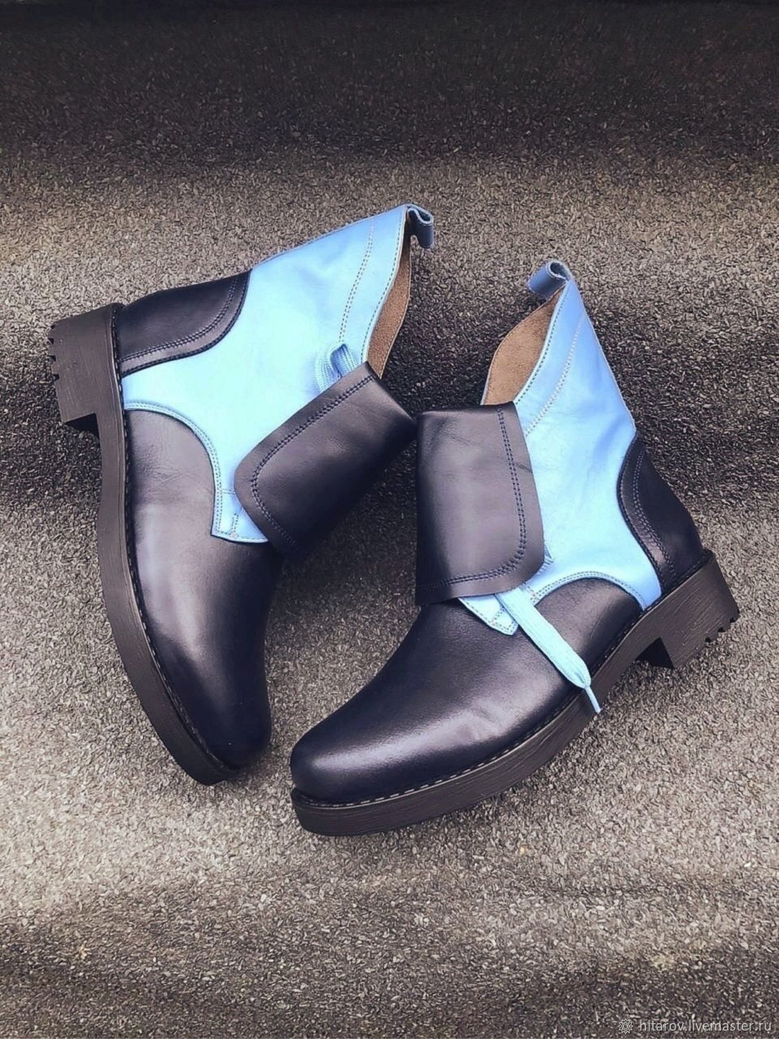 Shoes 'Modern dark blue/light blue' black sole, Boots, Moscow,  Фото №1