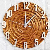 Для дома и интерьера handmade. Livemaster - original item Wall clock with large numbers with a Copper texture. Handmade.