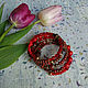 'Bordeaux' bracelet on memory wire, Bead bracelet, St. Petersburg,  Фото №1