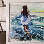 Картины и панно handmade. Livemaster - original item Oil painting of the sea on canvas. Handmade.