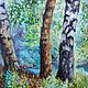 Oil painting landscape birch trees bathed in morning light. Pictures. vettochka. Online shopping on My Livemaster.  Фото №2