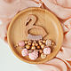 Flamingo Rodent, teether, pink, peach, beige. Teething toys. MaraBoo Handmade. My Livemaster. Фото №6