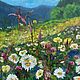 Oil painting Mountain landscape. Flower meadow. Wildflowers. Pictures. sharaeva-elena. Online shopping on My Livemaster.  Фото №2