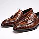 Men's shoes, loafers with tassels, crocodile leather. Loafers. SHOES&BAGS. My Livemaster. Фото №4