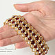 The wide bracelet from beads Maroon white gold. Bead bracelet. Marina Brusinenko - Jevelry. Online shopping on My Livemaster.  Фото №2