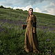 Elven Dress «Flora» Long Fantasy Linen Khaki Hooded Elvish Dress. Cosplay costumes. mongolia. My Livemaster. Фото №4