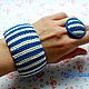 Order Jewelry sets: knitted bracelet, ring and earrings. Oksanasan. Livemaster. . Jewelry Sets Фото №3