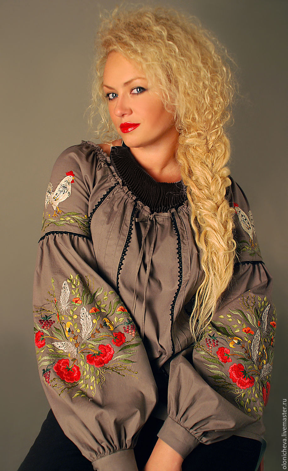 Embroidered blouse 'Bird yard' exclusive, hand embroidery, Blouses, Vinnitsa,  Фото №1