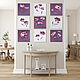 A set of 4 paintings with flowers. 4 mini paintings in purple shades. Pictures. Zabaikalie. My Livemaster. Фото №4
