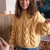 Одежда handmade. Livemaster - original item Jerseys: Women`s large-knit oversize sweater, knitted sweater in cash. Handmade.