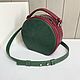 Bolso redondo con fondo de cuero genuino color azul gris, Crossbody bag, Armavir,  Фото №1