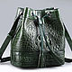 Women's bag made of genuine Siamese crocodile leather IMA0608VG1. Bucketbag. CrocShop. Online shopping on My Livemaster.  Фото №2
