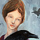 Order Girl and Raven, painting with a bird, portrait of a girl. myfoxyart (MyFoxyArt). Livemaster. . Pictures Фото №3